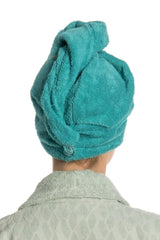 Flat Eponge Button Towel Turquoise Drying Cap - Swordslife