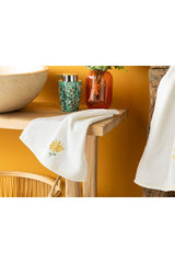 Fleur Cotton Embroidered Hand Towel 30x40 Cm White - Swordslife