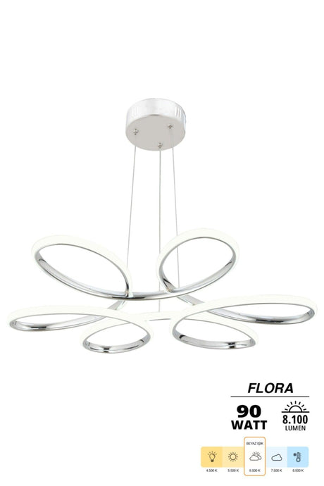 Flora Chrome Modern Pendant Lamp Led Chandelier - Swordslife