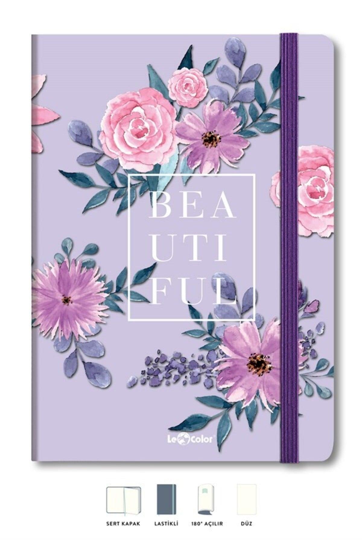 Floral Notebook Plain Purple 17x24 Cm