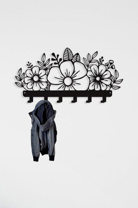 Flower Patterned Clothes Hanger - Metal Hanger