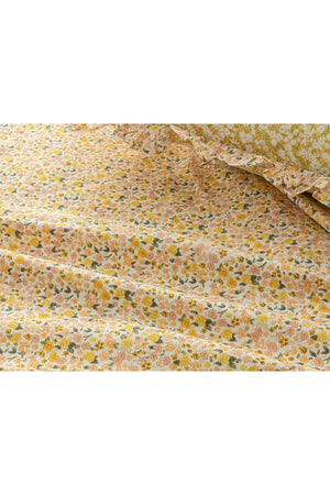 Floweret Printed Single Pique 150x220 cm Yellow - Swordslife