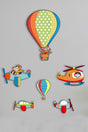 Flying Balloon Airplane Helicopter Jet Figured Wooden Wall Art-sticky-sticker Kids Room Wall Art - Swordslife