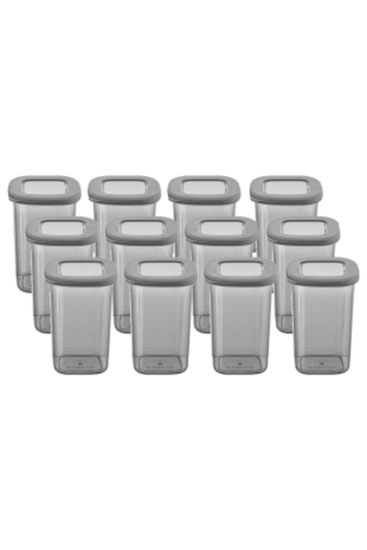 Square Food Storage Container with Foly Label Set of 12 Medium 1.2 Liter - Swordslife