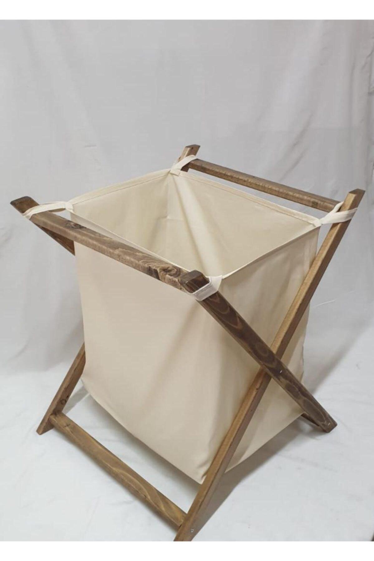 Folding Wooden Decorative Laundry Basket And