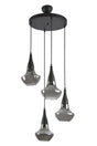 Fora Special Design Sport Modern Dekorative Salon Schwarz Farbe Füme Glas Anhänger 4 Lü Kronleuchter - Swordslife