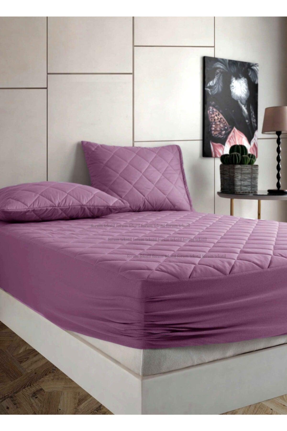 Formeya Colored Quilted 100% Cotton Elastic Bed Sheet Set (INCLUDING 2 CUSHION PROTECTOR) - Swordslife