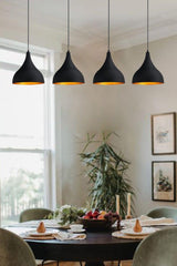 Quad Long Black Pendant Lamp Chandelier Living Room Dining Table Living Room Meeting Room Chandeliers Hallway - Swordslife