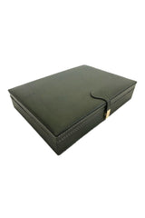 Four Compartments Accessory Jewelry Leather Covered Box