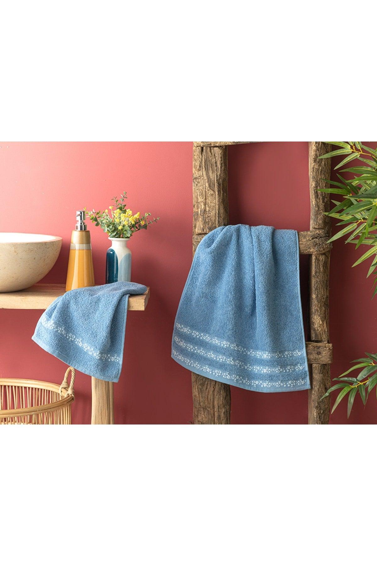 Freesia Cotton Hand Towel 30x40 Cm Blue - Swordslife