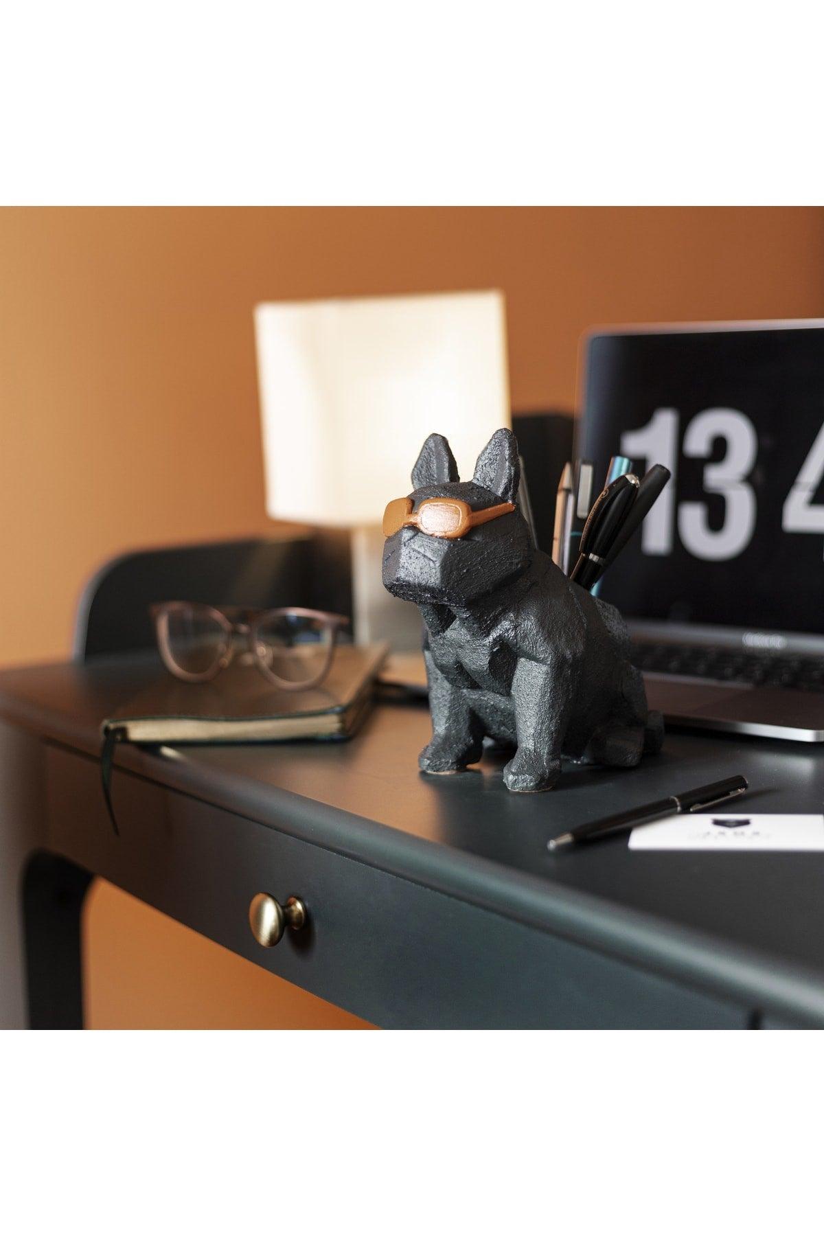 French Bulldog Concrete Pencil Holder(orange Glasses)