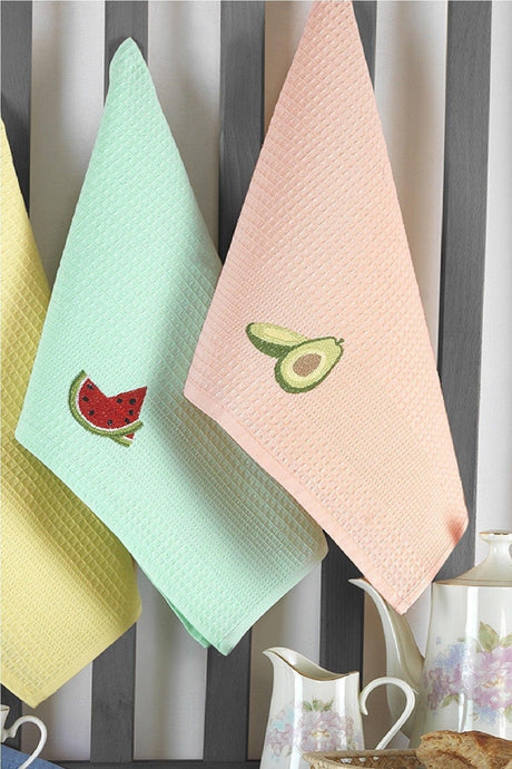 Fruit Embroidered Kitchen Towel Set I Drying Towel 6 pcs - Swordslife