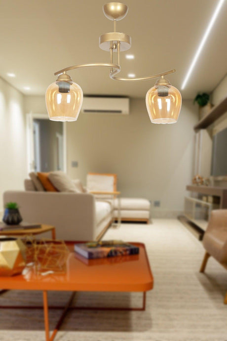 Fuji Modern Design Vintage Case Ball Glas Wohnzimmer - Küche - Schlafzimmer 2 Li Kronleuchter - Swordslife