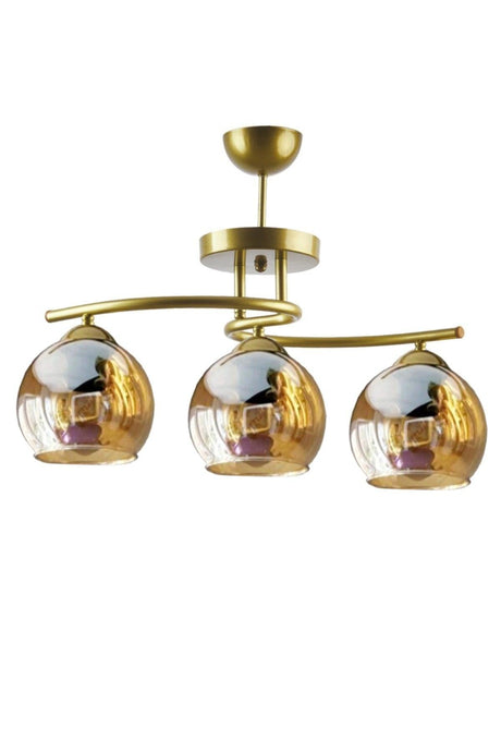 Fuji Special Design Modern Sport Honey Color Glass 3 Piece Ceiling Plofonyer Chandelier - Swordslife