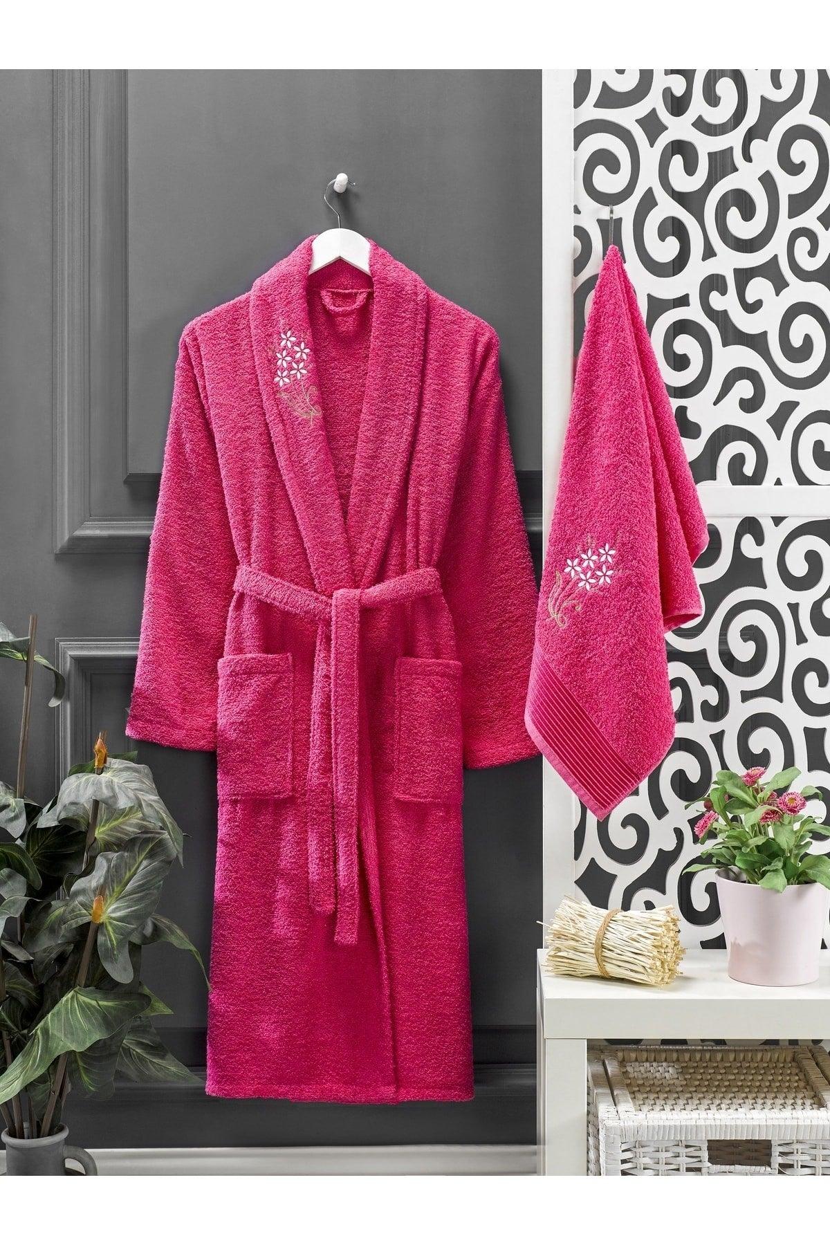 Fuchsia Anthracite Towel Bathrobe Set of 4 - Swordslife