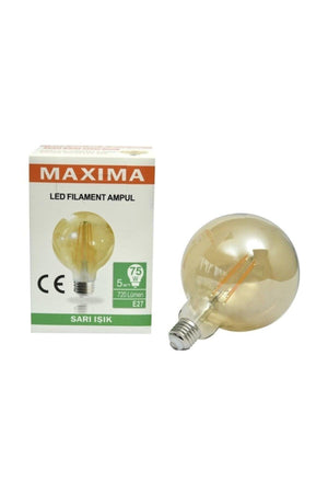 G125 Led 5w E27 Long Filament 2700k Amber -6