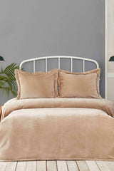 Gabriel Beige Double Soft Bedspread Set - Swordslife