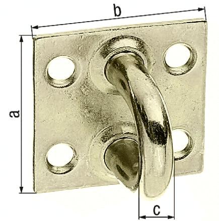 GAH ALBERTS eyelet plate Ø bracket: 8mm / yellow galvanized - Swordslife