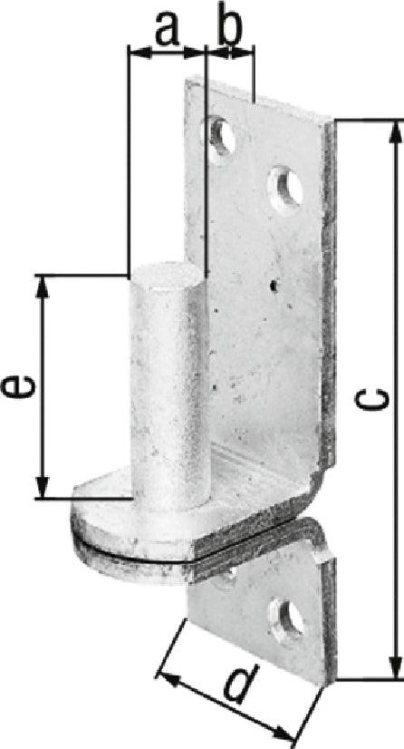 GAH ALBERTS with oben plate - 20x20mm / hot dip galvanized - Swordslife