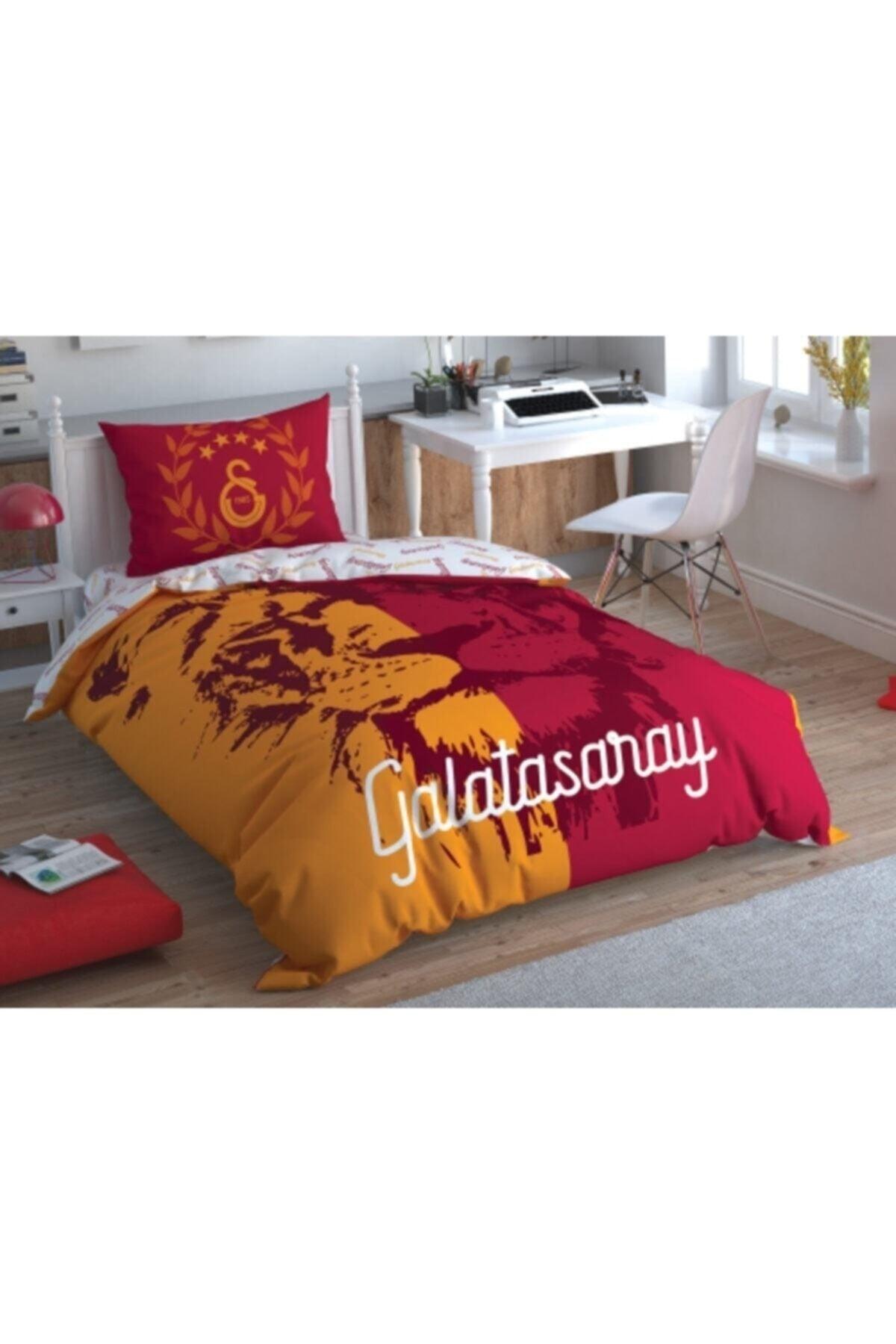 Galatasaray Aslan Logo Licensed Ranforce Duvet Cover Set Single Person - Swordslife