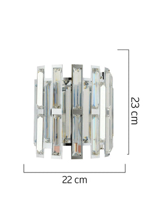Galliano Chrome 2 Piece Wall Sconce Set Crystal Stone Modern Bedroom-Bed Head Wall Lamp - Swordslife