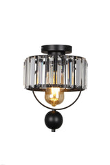 Gallon Single Lux Crystal Black Ceiling Mount Chandelier - Swordslife