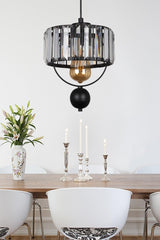 Gallon Single Lux Crystal Black Pendant Chandelier - Swordslife