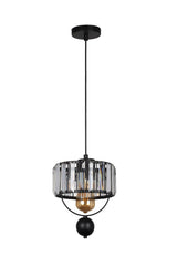 Gallon Single Lux Crystal Black Pendant Chandelier - Swordslife