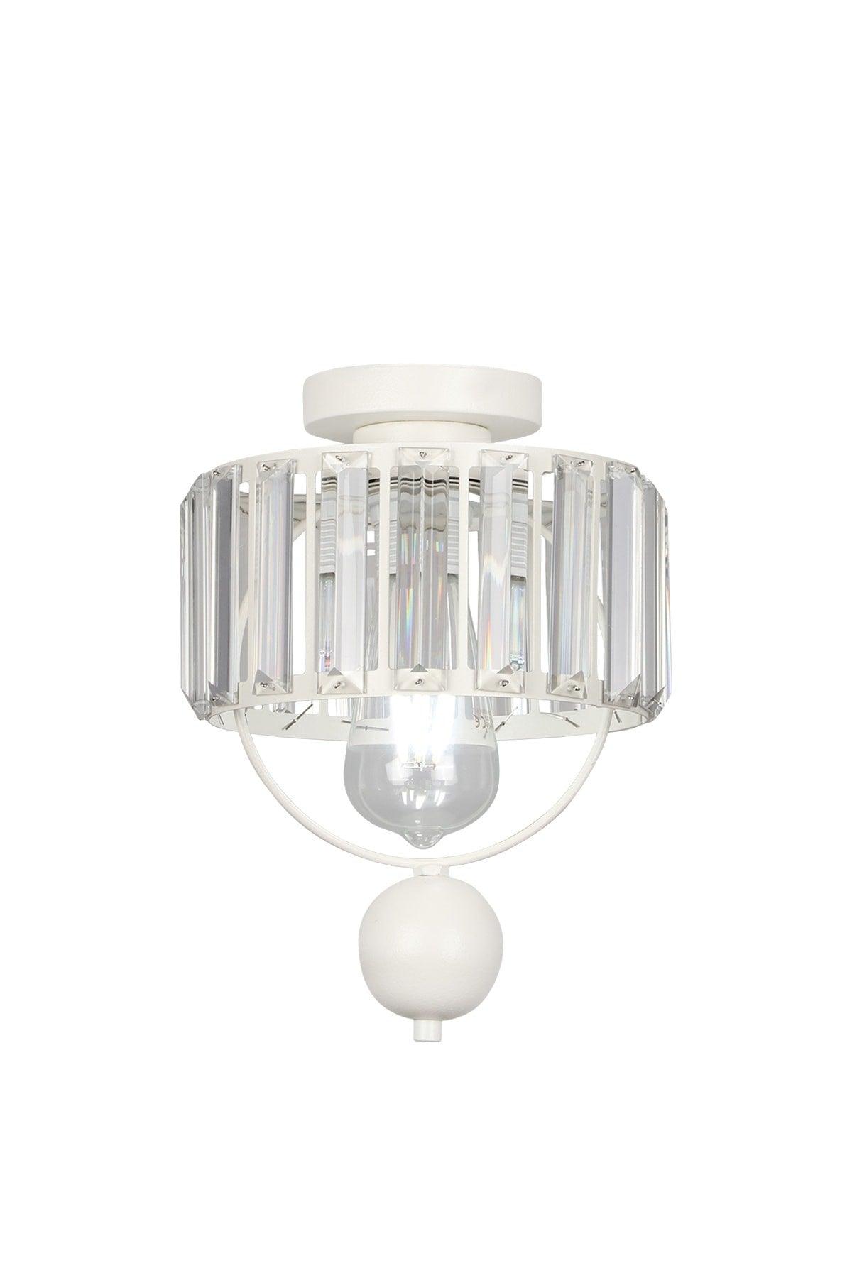 Gallon Single Lux Crystal White Ceiling Mount Chandelier - Swordslife