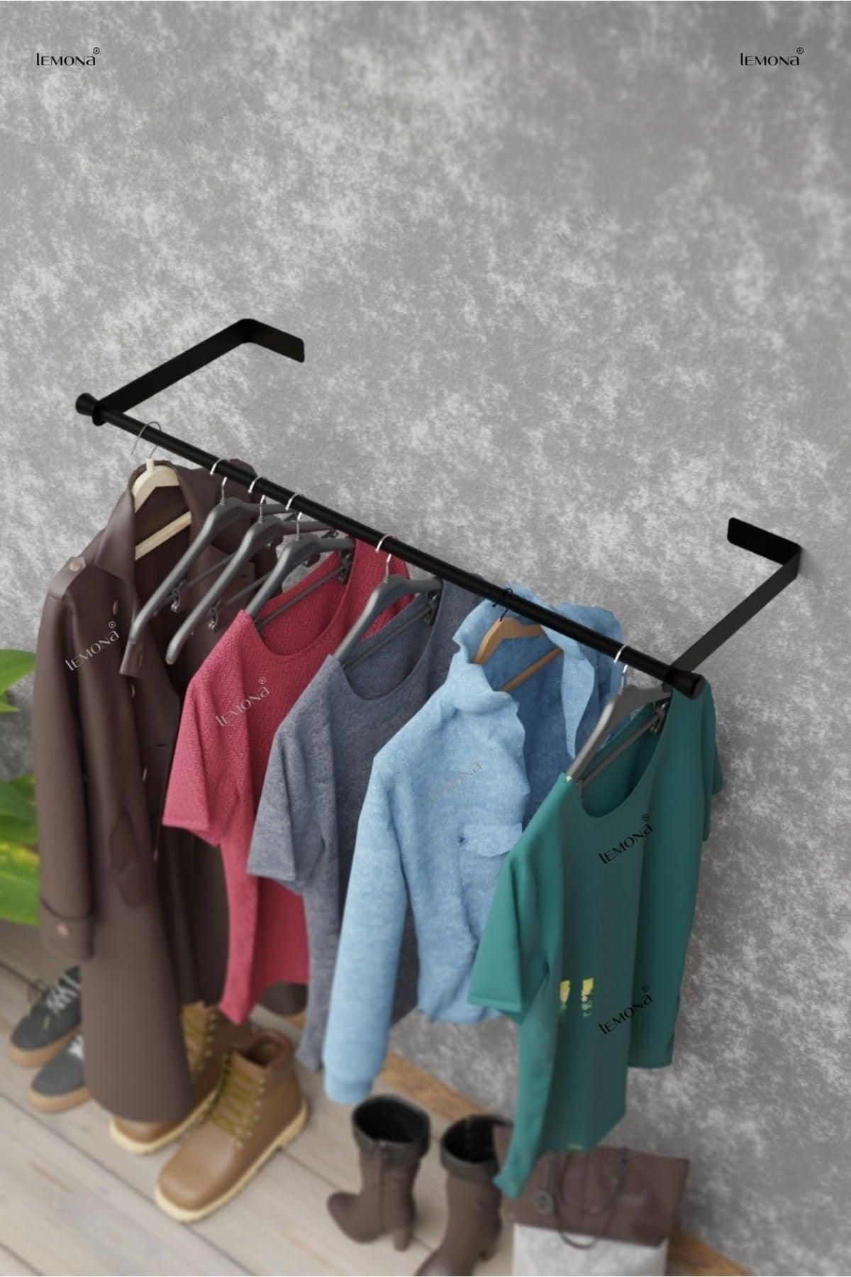 Garment Hanger Metal Wall Mounted Hanger Special Design Industrial Type Modern Hanger & Matte Black - Swordslife