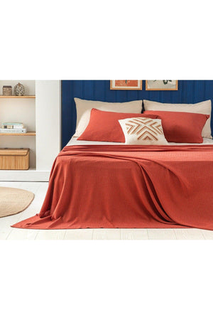Genesis Soft Touch Double Pique Set 200x220 cm Terracotta - Swordslife