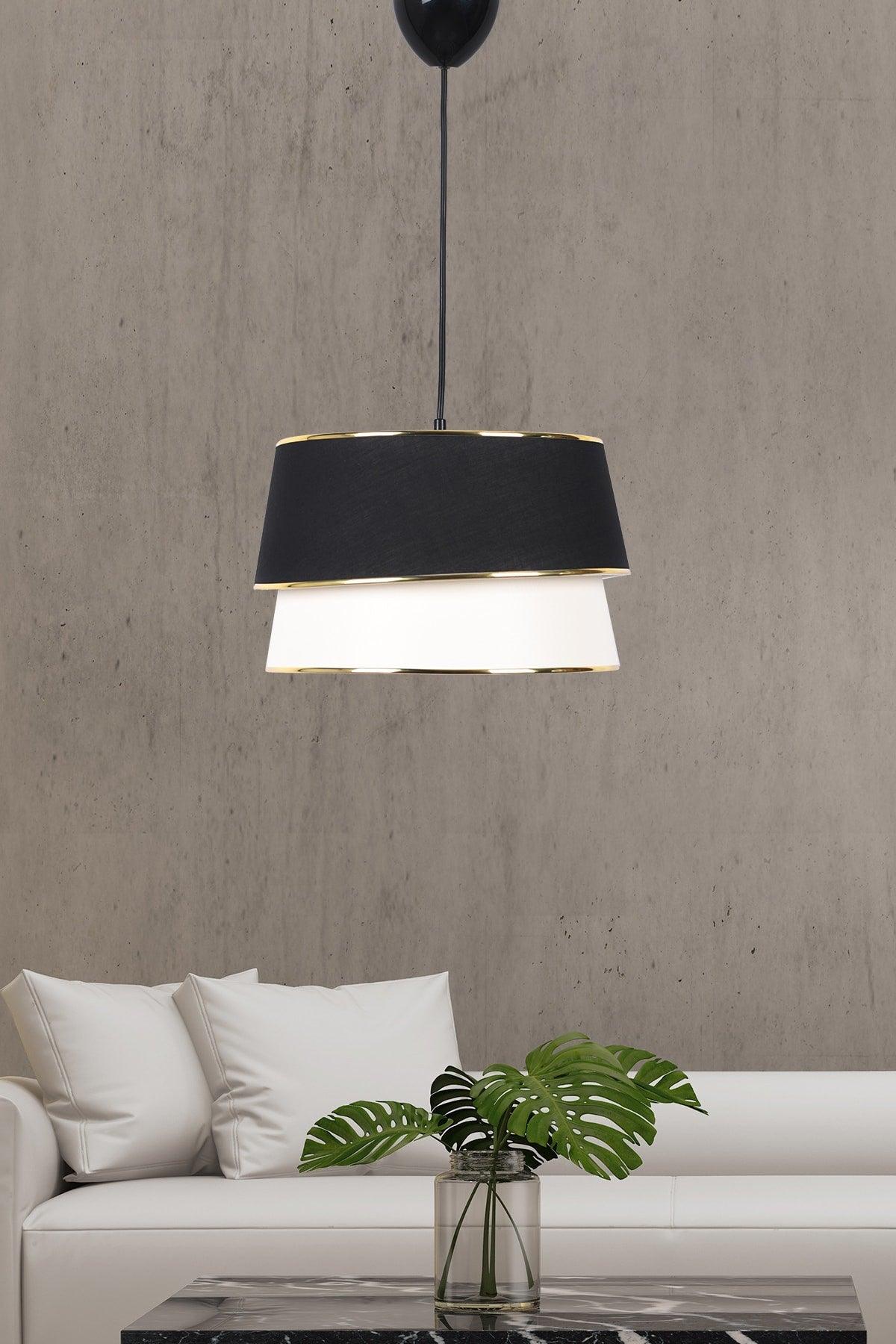 Genial Single Pendant Lamp Black White Mdrn-45 - Swordslife