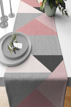 Geometric Foal Feather Woven Premium Stain Resistant Fabric Table Cloth Runner 40x140cm Rnr390 - Swordslife