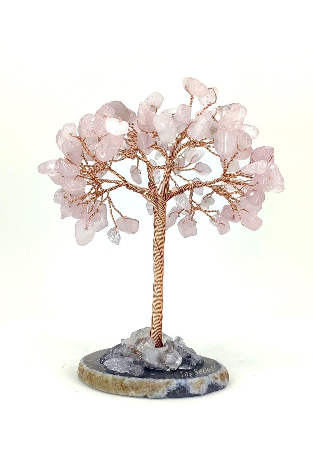 Real Rose Quartz Natural Stone Wood - Swordslife