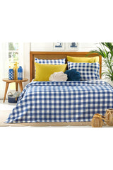 Gingham Printed Double Pique 200x220 Cm Navy Blue - Swordslife