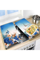 Glass Stove Protector And Cutting Tray Butterfly (60cm X 52cm) 2 Pieces, 4 Cookers - Swordslife