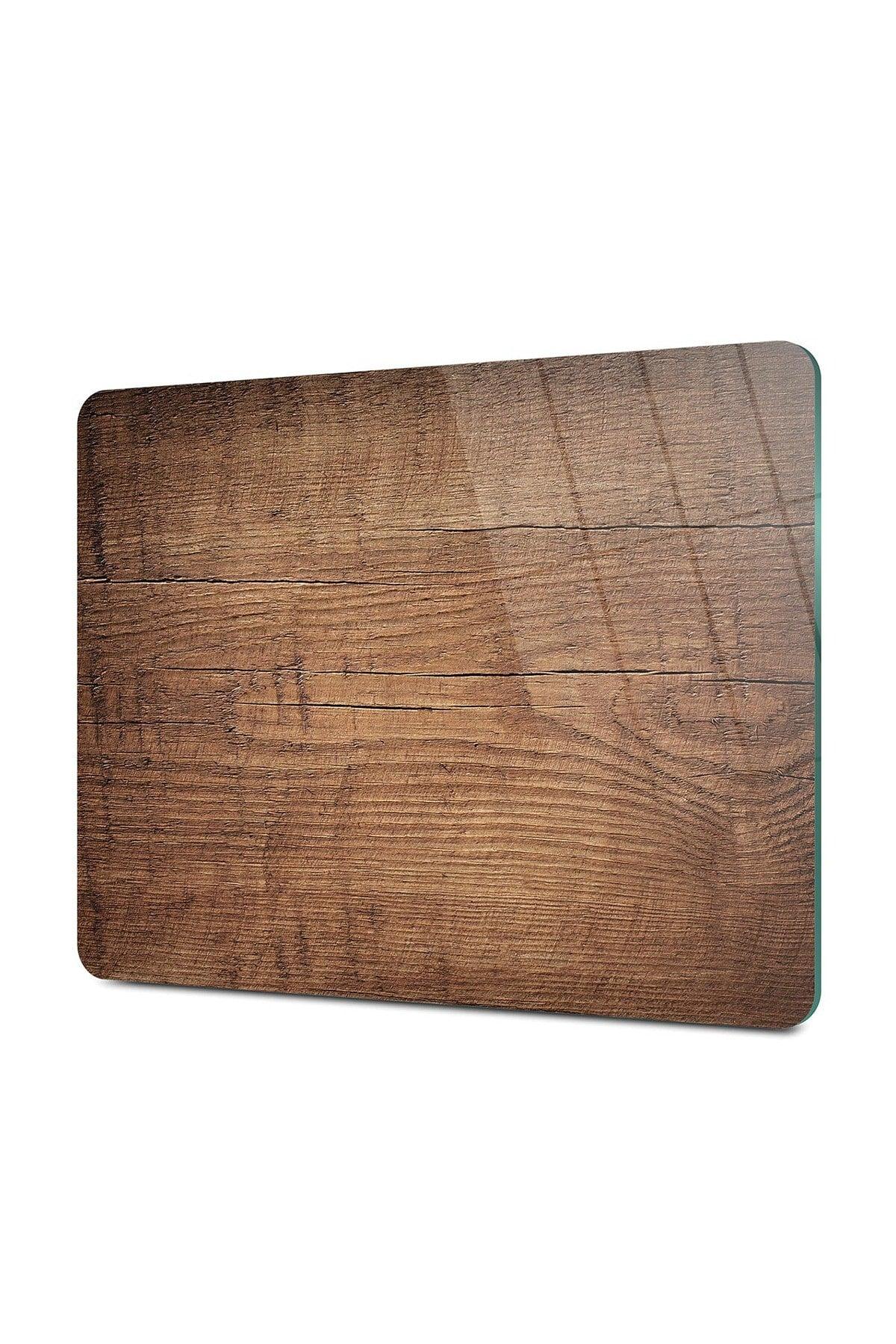 Glass Cutting Board And Presentation Tray | Old Wood Look | 30cm X 40cm - Swordslife