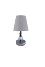 Glass Leg Gray Fabric Head Lampshade Table Lamp 02 - Swordslife