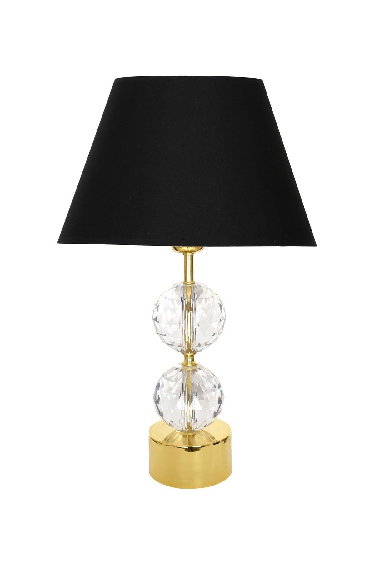 Gld-krs01 Gold Footed Crystal Lampshade - Black - Swordslife