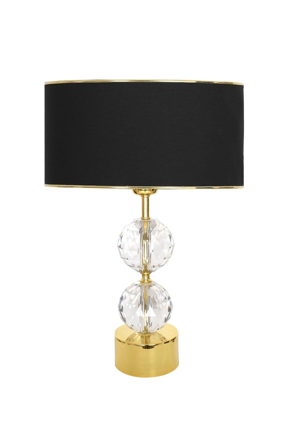 Gld-krs01 Gold Footed Crystal Lampshade - Gold Black - Swordslife