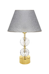 Gld-krs01 Gold Footed Crystal Lampshade - Gray Marble - Swordslife