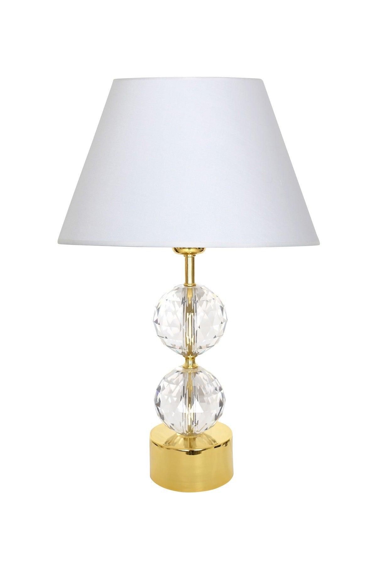 Gld-krs01 Gold Footed Crystal Lampshade - White - Swordslife