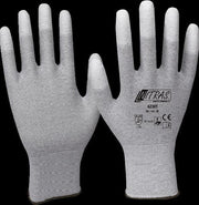 Glove Gr.XXXL gray/white Nylon-Carbon m.Polyurethane EN 388,EN 16350 Cat.II - Swordslife