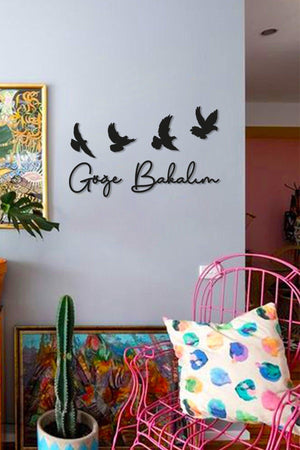 Let's Look To The Sky + 4 Bird Home Decoration Decorative Wall Accessory Painting Text - Swordslife