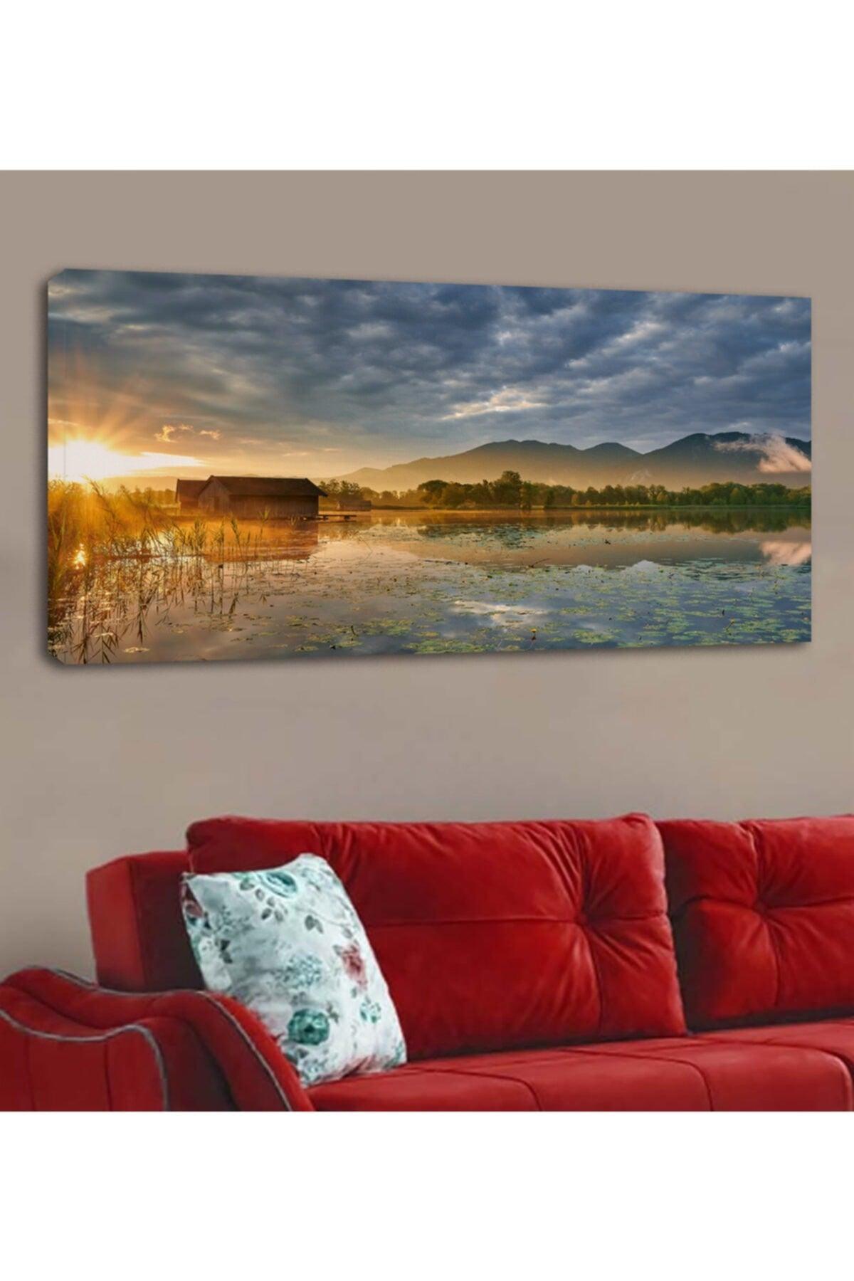 Lake Nature Landscape Canvas Painting - Swordslife