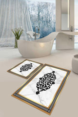 Gold Framed Marble Floor 2 Bathroom