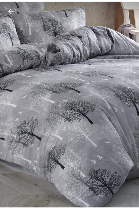 Gold Gray Wood Double Duvet Cover Set Ecgriağaçtkm - Swordslife