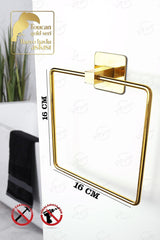 Stainless Square Gold Towel Holder - M3