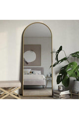 Gold Metal 180 X 60 Cm Oval Footed Full Length Mirror - Swordslife