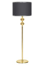 Gold Plated Double Sphere Metal Flat Single Leg Floor Lamp Chrome Detailed Cylinder Head Anthracite - Swordslife